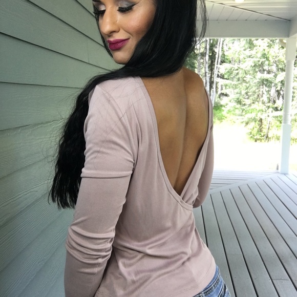 New Long Sleeve Top with Plunge Back - Picture 3 of 8